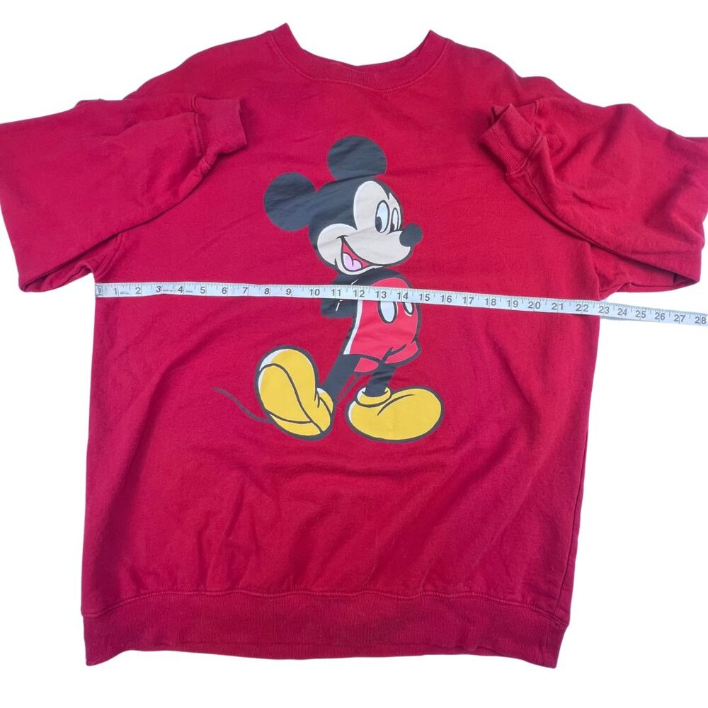 H & M Sweatshirt Red Disney Mickey Mouse Cartoon Character Oversized Sweater - Picture 4 of 8